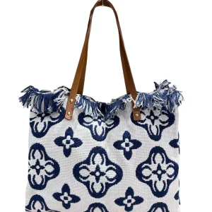 Borsa in Tessuto Fantasia Blu