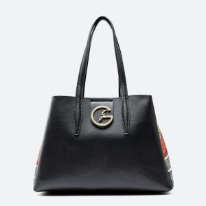 Shopping bag in pelle nera