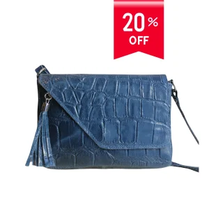 Pochette con Frangia in Vera Pelle Stampata