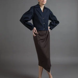 GIUBBOTTO IN DENIM INTARSIATO