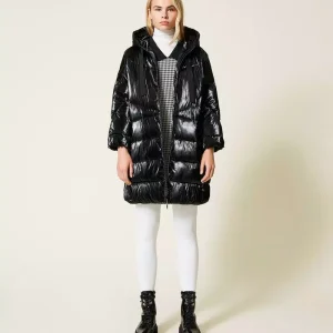 Piumino Twinset Lungo in Nylon Cangiante