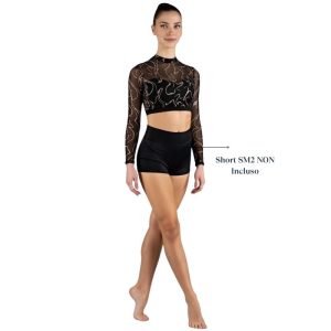 Top in Rete Ricamata con Maniche Lunghe – TT8