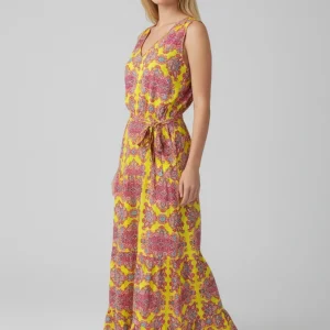 2Bekini Abito Lungo Prendisole Candy Paisley Shocking