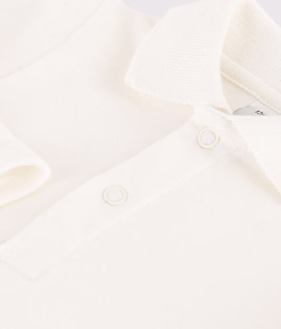 Body a manica lunga bebè con colletto polo in cotone - immagine 4