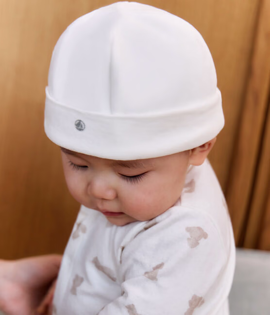 Cuffietta nascita bebè in ciniglia