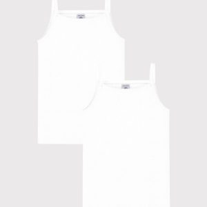 Confezione da 2 canottiere con spalline bianche bambina