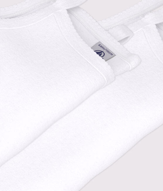 Confezione da 2 canottiere con spalline bianche bambina - immagine 3