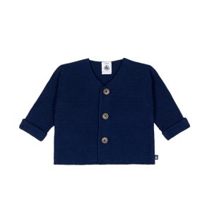 Cardigan in maglia di cotone a punto legaccio neonato