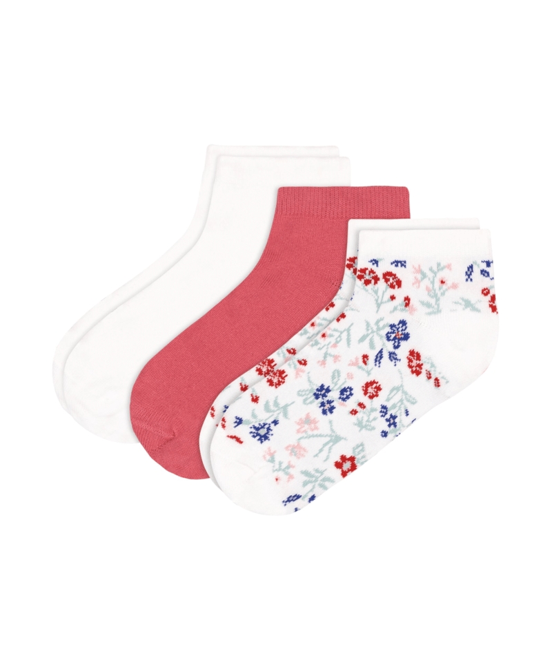 3 paia di calzini in cotone con stampa a fiori bambina - immagine 2