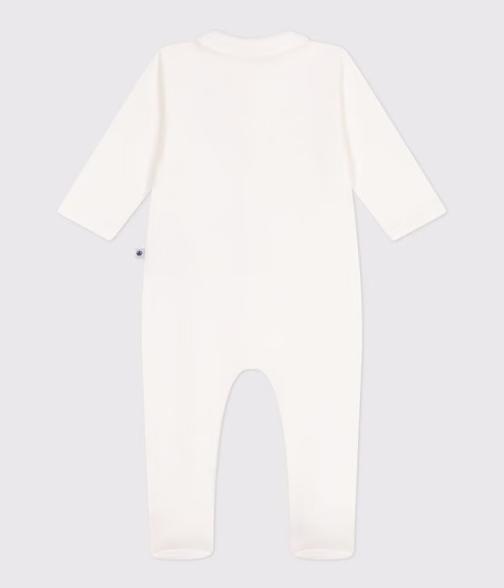 Pigiama in tubique tinta unita con colletto neonato - immagine 4