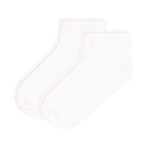 2 PAIA DI CALZINI PER BAMBINI IN COTONE BIANCO A TINTA UNITA