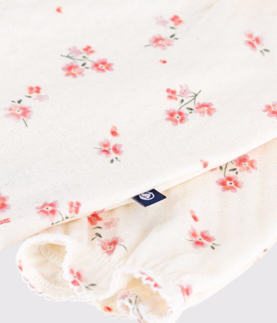 Tutina neonato in cotone a volant con stampa a fiori - immagine 3