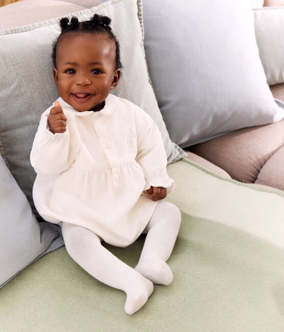 Tutina corta da cerimonia in velluto ricamato neonato