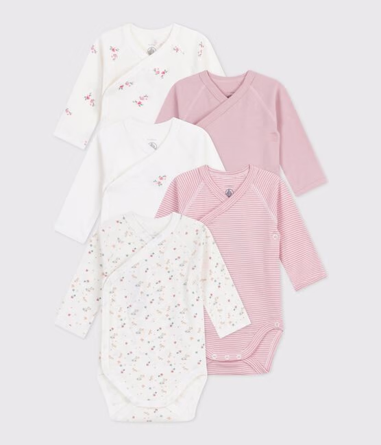 Set di body incrociati a maniche lunghe in cotone fantasia neonato