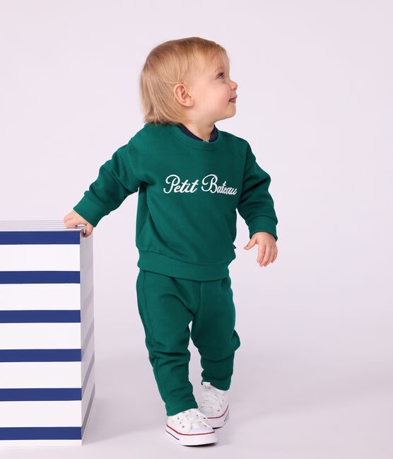 Felpa in cotone con ricamo Petit Bateau neonato