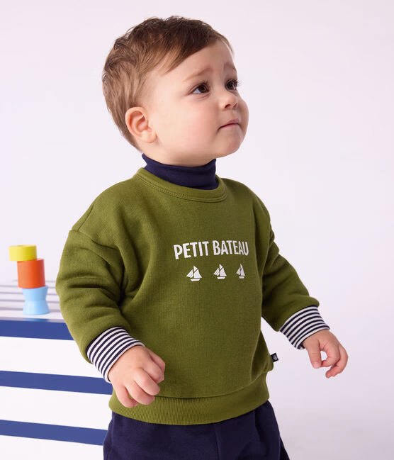 Felpa in cotone con motivo vintage Petit Bateau neonata