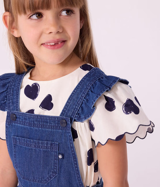 Abito salopette in denim bambina - immagine 3