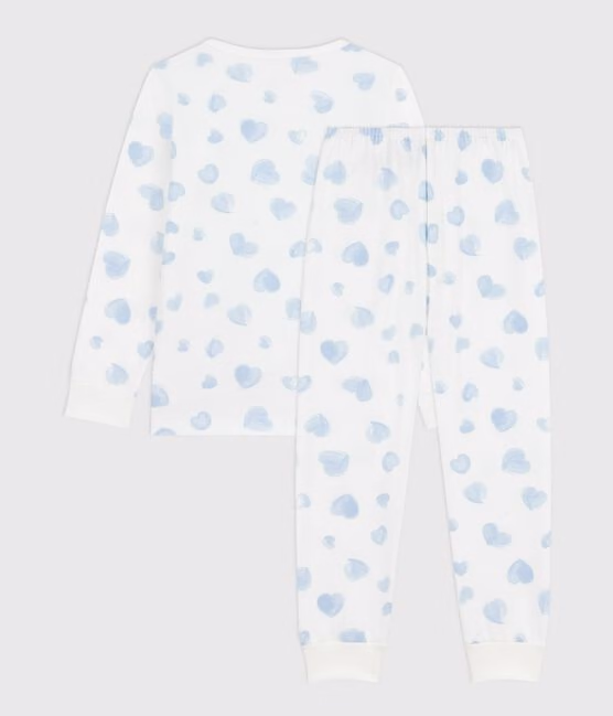 Pigiama bambina in tessuto felpato con stampa a cuori - immagine 4