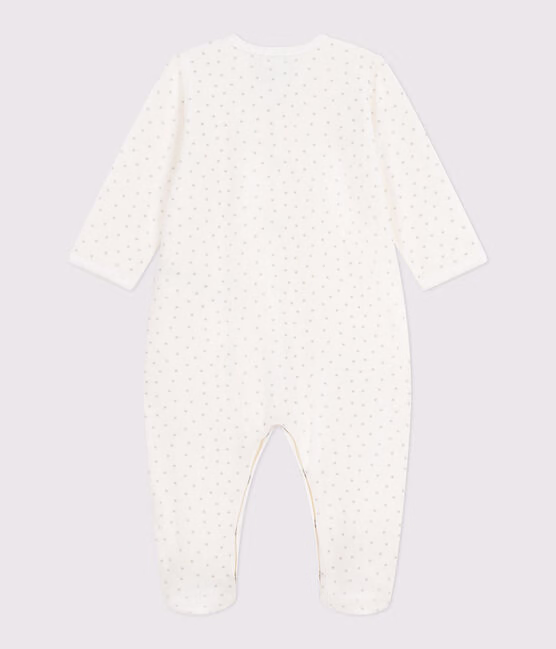 Pigiama in ciniglia con cuoricini stampati neonato - immagine 4