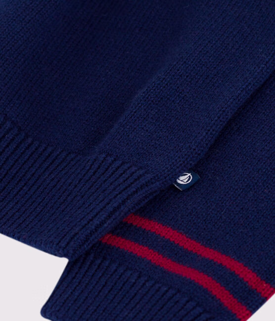 Pullover a collo alto in misto lana e cotone fantasia bambino - immagine 3