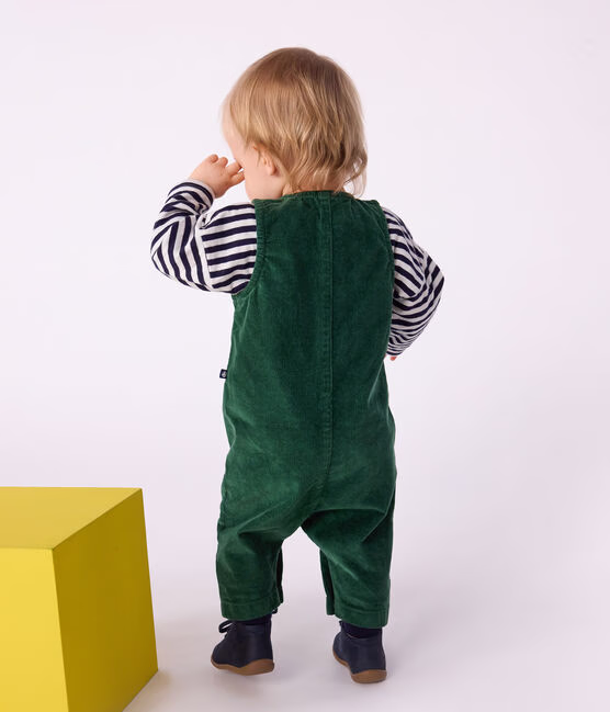 Tutina lunga in ciniglia tinta unita neonato - immagine 3