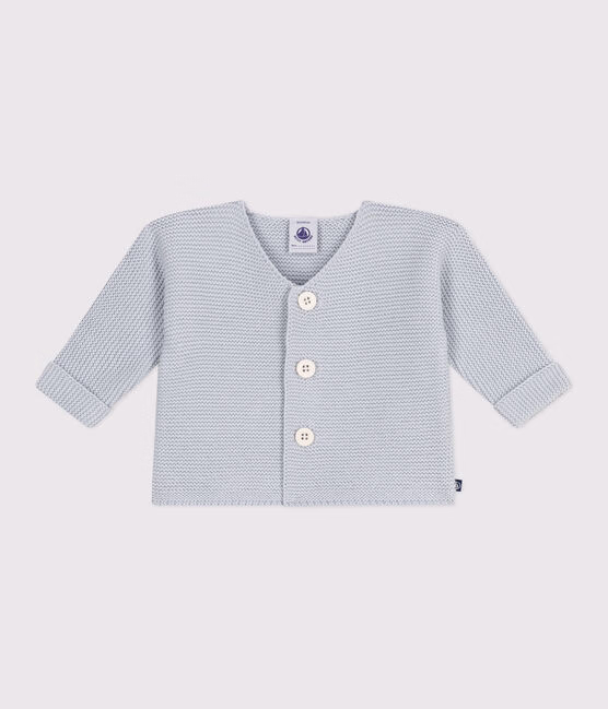 Cardigan in maglia di cotone a punto legaccio neonato