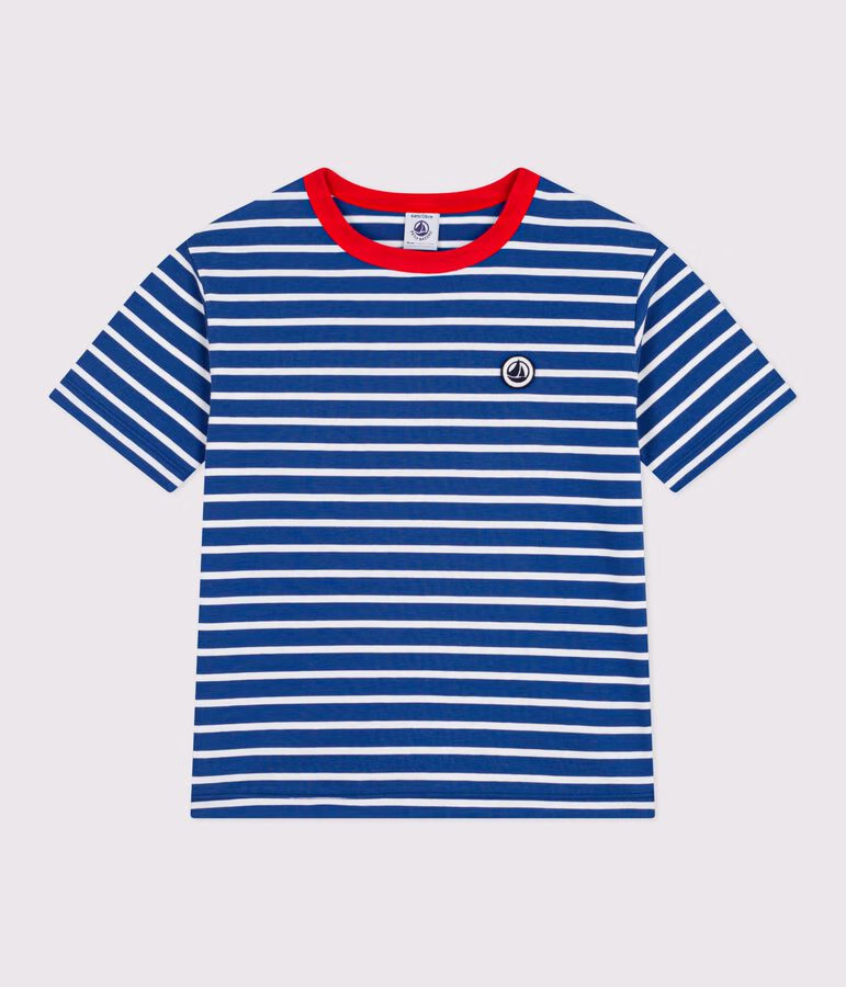 T-shirt a maniche corte in cotone a righe bambino