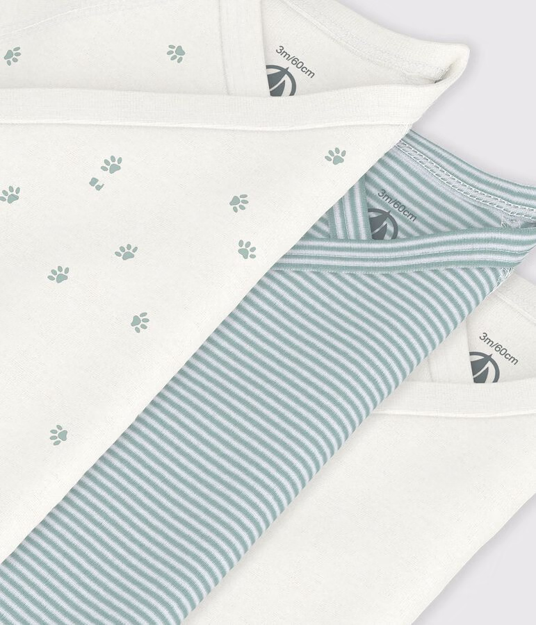 Set di body incrociati a maniche corte in cotone fantasia neonato - immagine 3