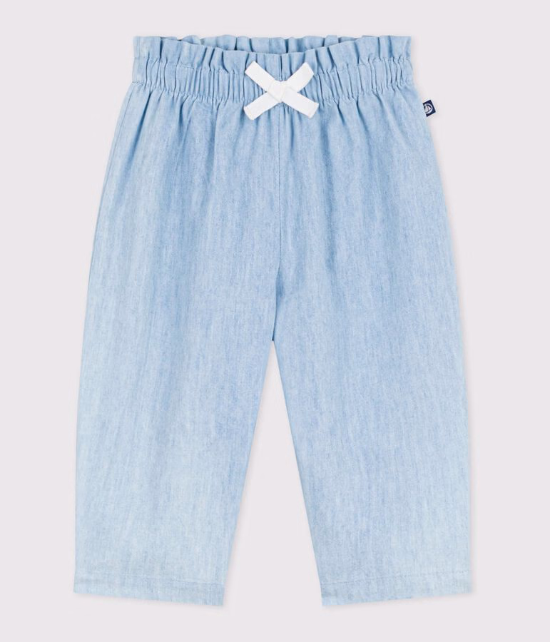 Pantaloni in chambray neonata