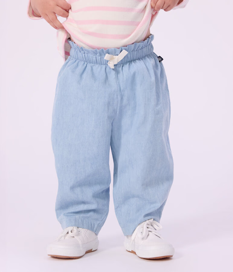 Pantaloni in chambray neonata - immagine 5