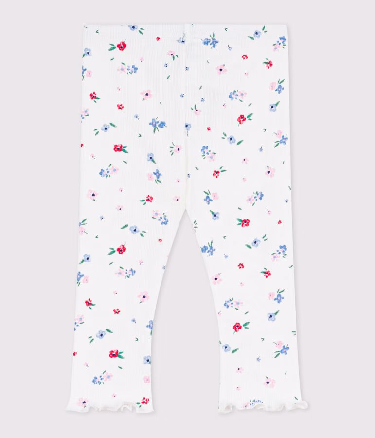 Leggings in cotone con stampa a fiori neonato - immagine 4