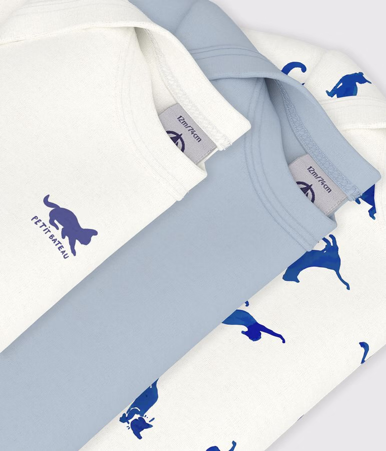 Set di body a maniche corte in cotone con gatti stampati neonato - immagine 3