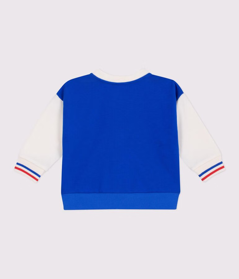 Giacca stile teddy in cotone color block neonato - immagine 3