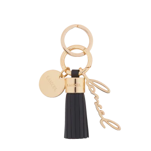 Lancel pompom key ring