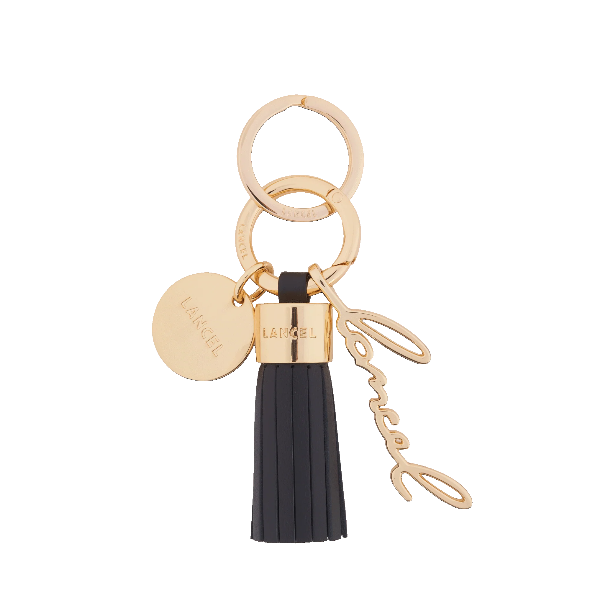 Lancel pompom key ring