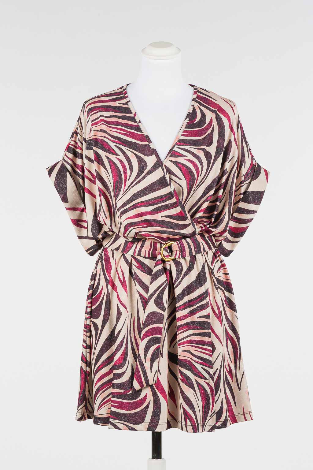 Abitino Twinset Donna Fantasia Zebra con Cintura Inclusa - immagine 2