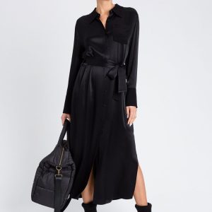 Abito Chemisier Donna Twinset in Raso di Viscosa con Cintura