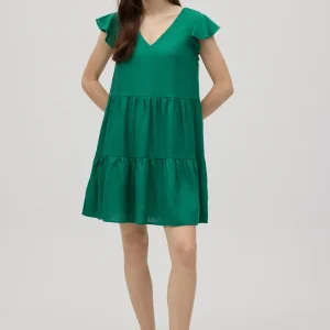 Abito Corto Svasato con Volant