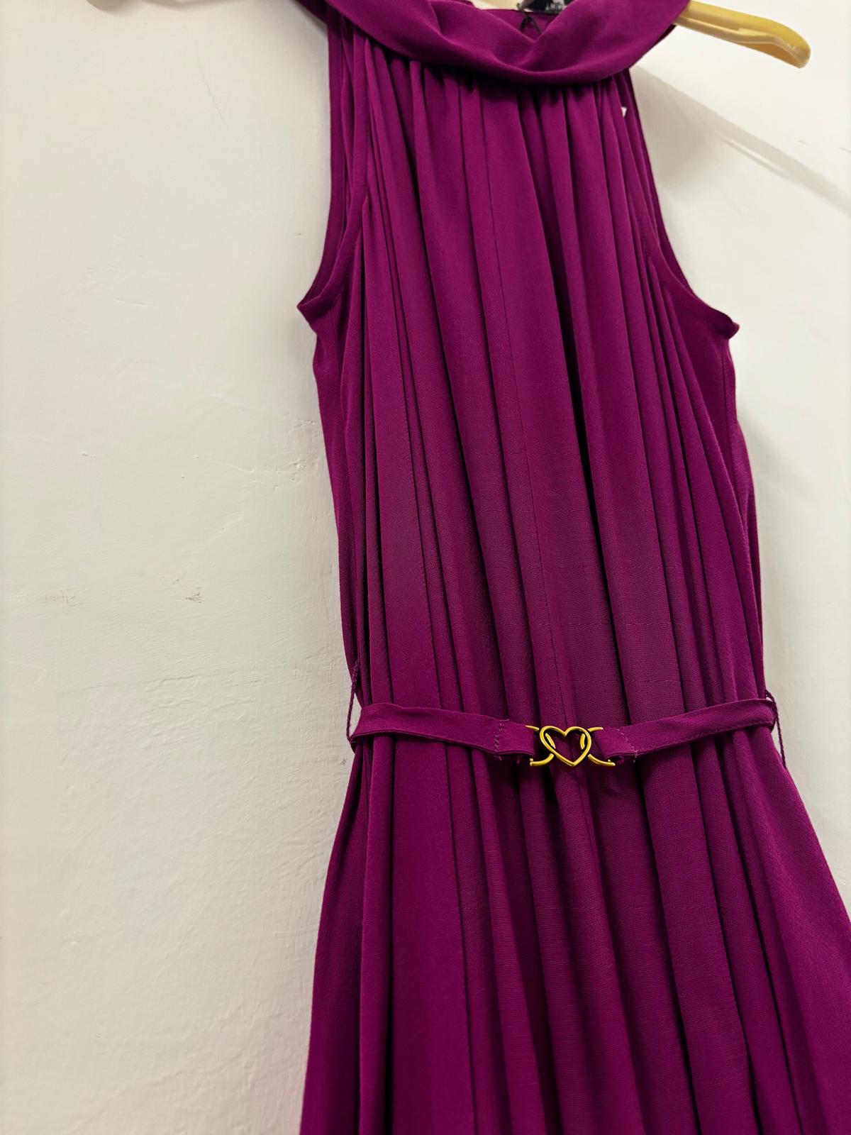 Abito Lungo Fluido in Viscosa con Scollo all’Americana - immagine 4