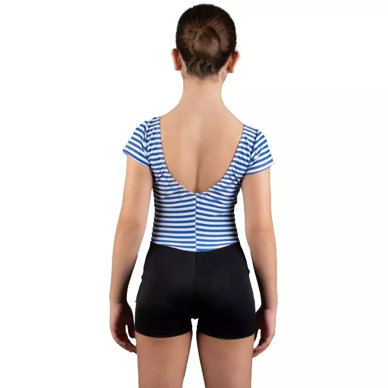 Body a Righe Stile Nautico con Scollo a V e Maniche Corte – B43 - immagine 3