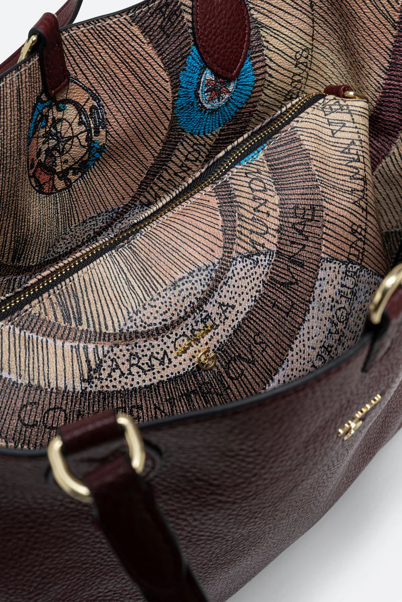 Borsa a spalla piccola Planetarium Reversible Vinaccia - immagine 7