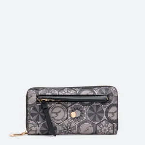 Portafoglio con zip Teodosia Smoke