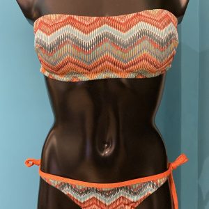 Bikini Bisbigli fascia fantasia lurex slip con laccetto-Taglia 2