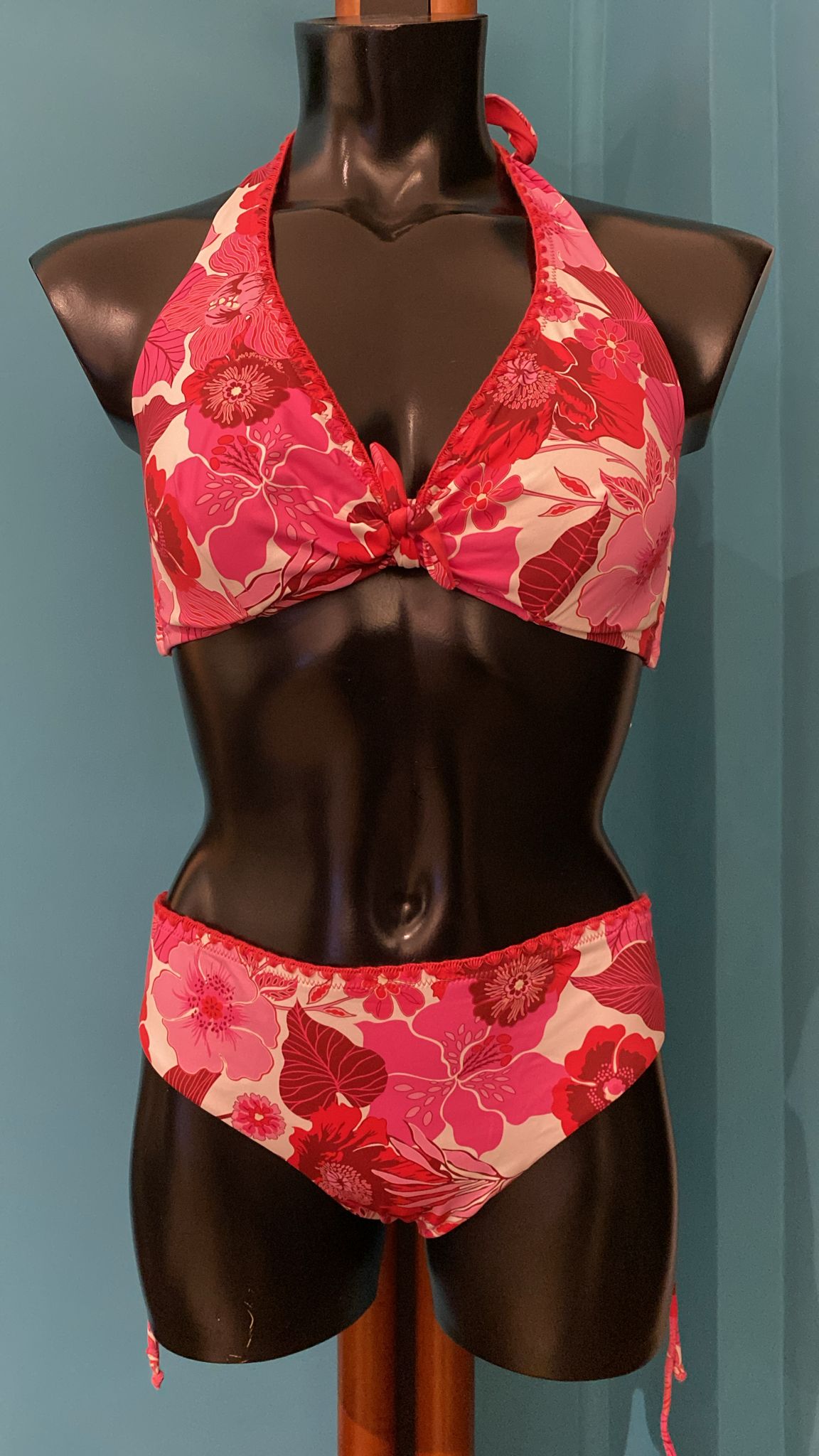 Bikini Vacanze Italiane sfoderato con ferretto fantasia floreale taglia 46 - immagine 2