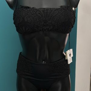 Bikini a Fascia con Slip Alto in Pizzo Twinset