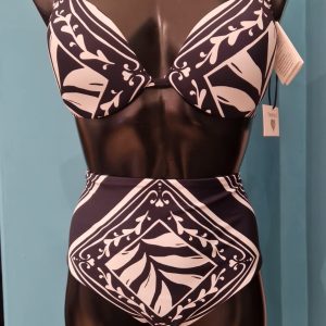 Bikini effetto push up con ferretto fantasia blu e bianco taglia 5C e 3C