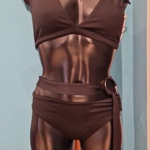 Bikini triangolo sfoderato nero con dettaglio metallico taglia 2B