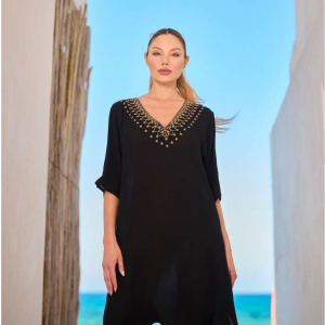 Caftano Ricamato in Cotone