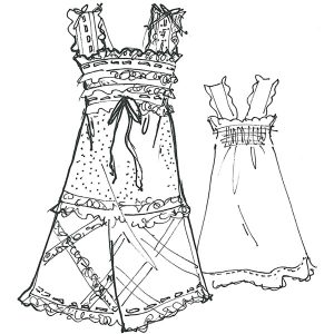 Camicia da notte con spalline in plumetis Alda