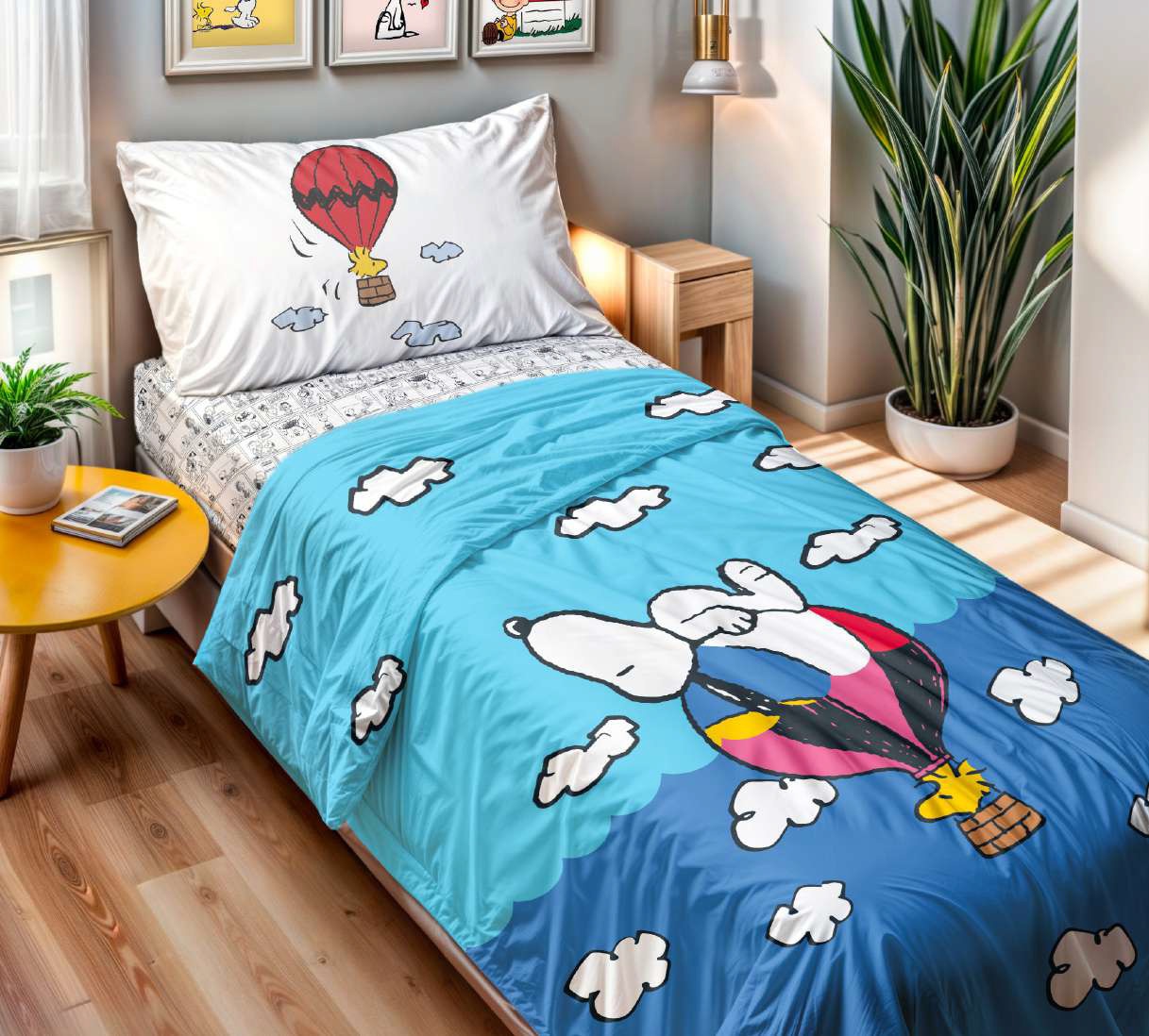 Completo Lenzuola Snoopy Fly